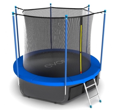 Батут с внутренней сеткой и лестницей EVO JUMP Internal 12ft (Sky) + нижняя сеть
